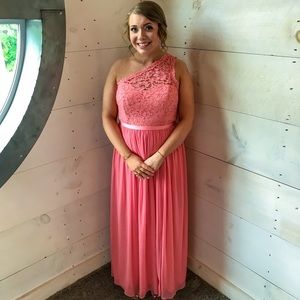 One Shoulder Lace Formal Dress